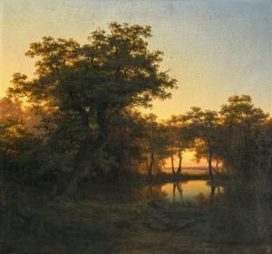BECKMANN Johannes, Hans 1809-1882,Landschaft im Abendlicht,Neumeister DE 2022-12-07