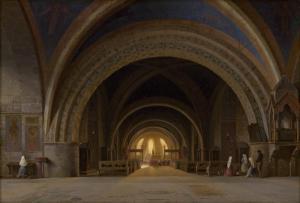 BECKMANN Karl,Blick in die Basilica Inferiore von San Francesco ,1830,Galerie Bassenge 2023-11-30
