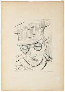 BECKMANN Max 1884-1950,A man with cap and spectacles,Palais Dorotheum AT 2018-06-05