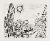 BECKMANN Max 1884-1950,Landschaft mit Ballon.,1918,Ketterer DE 2011-05-14