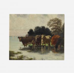 BECKWITH Arthur 1860-1930,Untitled (cattle),1885,Rago Arts and Auction Center US 2023-08-16