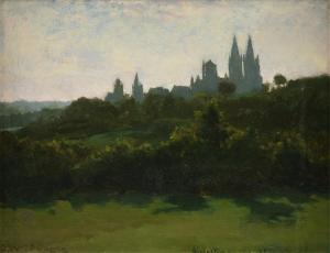 BECKWITH James Carroll 1852-1917,View from the Park, Coutances,c. 1875,Simpson Galleries 2025-05-17