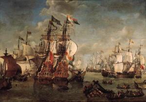 BECX Johannes 1630-1700,A naval engagement,1658,Christie's GB 2000-09-28