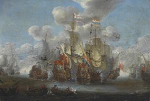 BECX Johannes 1630-1700,A naval engagement,Bonhams GB 2005-11-15