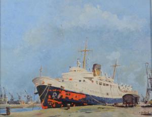 BEDFORD Oliver 1902-1977,Docked Liner,David Lay GB 2017-10-26