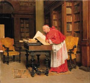 BEDINI Paolo 1844-1924,A cardinal in his study,Christie's GB 1999-10-21