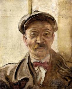 BEDNAR Janos 1900-1900,Man in hat,1931,Nagyhazi galeria HU 2021-02-23