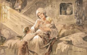 BEDNARIK Ignat 1882-1963,Mother's Babies,Artmark RO 2018-03-27