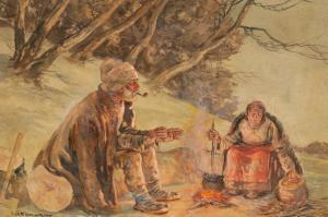 BEDNARIK Ignat 1882-1963,Rest Stop,Artmark RO 2024-04-15