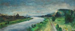 BEDRICH Horálek 1913-1989,A Landscape with a River,1949,Palais Dorotheum AT 2011-09-17