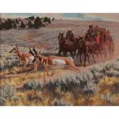 BEECHAM Gary 1900-1900,Stagecoach and Pronghorn Deer,1955,Treadway US 2007-12-02