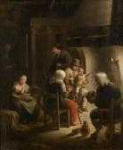 beekkerk herman wouter,A kitchen interior with a peasant family around a ,Bonhams 2009-04-22