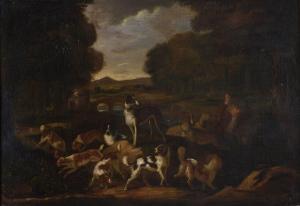 BEELDEMAKER Adriaen Cornelisz 1625-1701,Meute de chiens courants,1700,Etienne de Baecque 2022-03-07