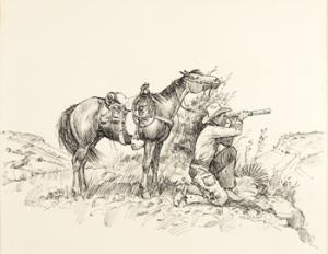 BEELER Joe Neil 1931-2006,Man and Horse with Spyglass [desc],Altermann Gallery US 2008-06-28
