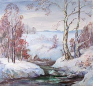 beem olive 1893-1989,Winter Landscape,Wickliff & Associates US 2018-03-17