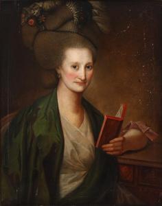 BEENFELDT Ulrich Ferdinandt 1714-1782,A portrait of a young woman reading a bo,1777,Bruun Rasmussen 2020-02-03
