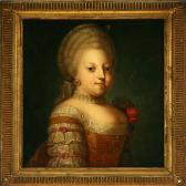 BEENFELDT Ulrich Ferdinandt 1714-1782,Portrait of Queen Caroline Mathilde of Denmar,Bruun Rasmussen 2008-03-24