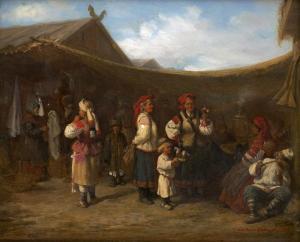 BEER Wilhelm Amandeus 1837-1907,Jahrmarkt bei Smolensk in Russland,1878,Galerie Bassenge 2023-06-08