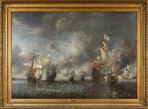 BEERSTRATEN Abraham 1639-1665,Scène de Bataille navale,Daguerre FR 2017-11-10