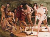 BEETZ Carl Hugo 1911-1974,Baseball Locker Room,Swann Galleries US 2015-06-04