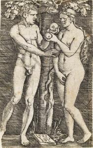 BEHAM Hans Sebald 1500-1550,Adam and Eve,1529,Swann Galleries US 2024-04-18