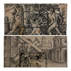 BEHAM Hans Sebald 1500-1550,Ercole e Idra; Le colonne d'Ercole,1545,Dams Casa d'Aste IT 2024-02-15