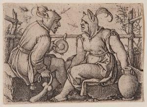 BEHAM Hans Sebald 1500-1550,Fool and the Foolish Woman,1540,Bonhams GB 2009-10-25