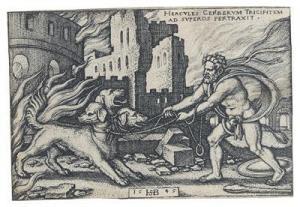 BEHAM Hans Sebald 1500-1550,Hercules and Cerberus,Palais Dorotheum AT 2016-03-30