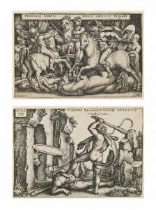 BEHAM Hans Sebald,Hercules killing Cacus, from: The Labours of Hercu,1545,Christie's 2012-09-20