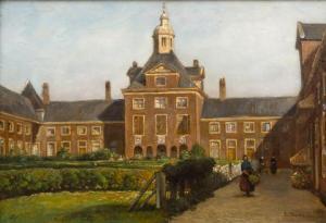 BEHR Carel Jacobus 1812-1895,A view of the Hofje van Nieuwkoop in The Hague,Venduehuis NL 2022-11-17