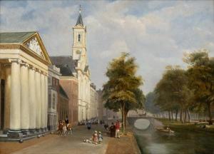 BEHR Carel Jacobus,A view on the Princessegracht with the old Academi,1881,Venduehuis 2023-05-24