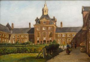 BEHR Carel Jacobus 1812-1895,Het Hofje van Nieuwkoop in Den Haag,Venduehuis NL 2024-02-28