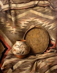 BEHRE Frederick John 1863-1942,Still life with Tray and Navajo Blanket,Bonhams GB 2009-05-17