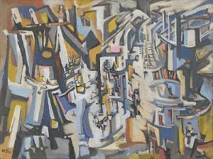BEHREND RUDOLF 1895-1979,Abstrakte Komposition,1966,Galerie Bassenge DE 2016-11-26