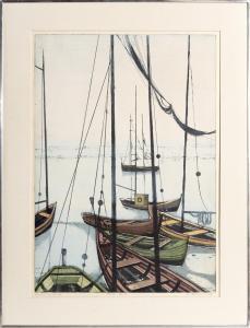 BEHRENS Hans 1882-1952,A Quiet Marina,1968,Ro Gallery US 2023-05-09