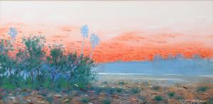 BEHYMER Gregory 1952,Florida Landscape with Peach Sunset,1997,Burchard US 2021-11-14