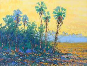 BEHYMER Gregory 1952,Sunny Landscape with Palms, Florida,2006,Burchard US 2021-11-14