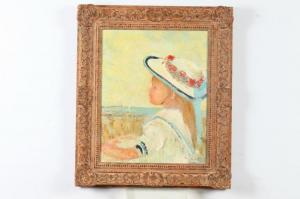 BEICH Mary 1917-2002,YOUNG GIRL IN FLORAL HAT BY THE SHORE,Sloans & Kenyon US 2017-06-24