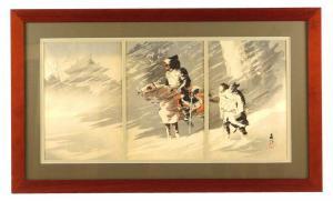 BEISAKU Taguchi,Triptych, In The Snow Storm, Sino-Japanese War,Winter Associates 2023-02-20