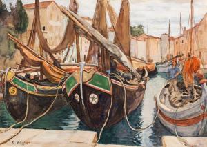 BEISCHLAGER Emil 1897-1977,Harbour in Croatia,1951,im Kinsky Auktionshaus AT 2018-06-19