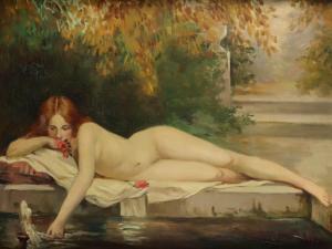 BEITZ Jeanne 1881-1965,A female nude study lying besides a pool,Canterbury Auction GB 2020-06-06