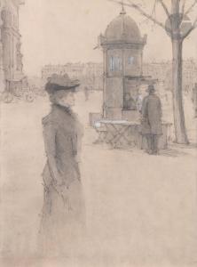 BEJOT Eugene 1867-1931,Paris, kiosque place de l\’Étoile,Ader FR 2024-03-22