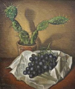 BEKKER Pieter Adrianus 1912-1992,Stilleven met blauwe druiven en cactus,Venduehuis NL 2012-12-12