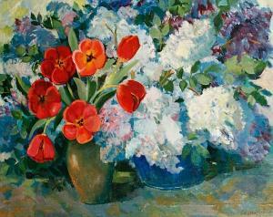 BEKMIROV Chori 1945,Still life with vases and flowers,Bonhams GB 2010-02-03