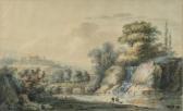 BELANGER Louis,Paysage animé d\’Italie avec cascade et monastère ,1781,Millon & Associés 2019-10-18