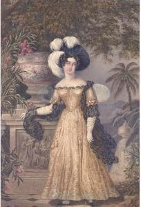 BELISARIO Isaac Mendez,Lady Rowe, standing small full length on a terrace,1826,Christie's 2006-09-27