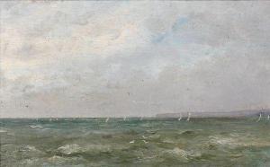 BELLÉE de Léon Le Goaebe 1846-1891,Voiliers en mer par temps calme,Tradart Deauville FR 2011-12-04