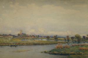 BELL Arthur George 1849-1916,Paesaggio con fiume,Galleria Pananti Casa d'Aste IT 2023-04-21