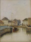 BELL Artur 1876-1966,canal scene,Burstow and Hewett GB 2018-10-18