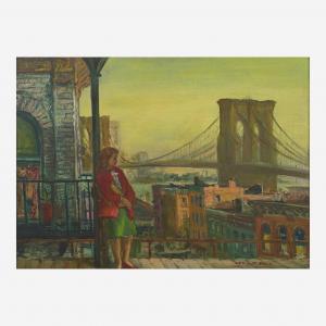 BELL Cecil Crosley 1906-1970,Late Afternoon, Brooklyn Bridge,1937,Freeman US 2023-09-20